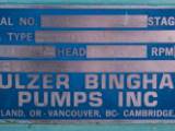 Used Sulzer Bingham 12x12x15.5 MSD-D Horizontal Multi-Stage Centrifugal Pump