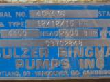 SOLD: Used Sulzer Bingham 12x12x15 HHMSD Horizontal Multi-Stage Centrifugal Pump