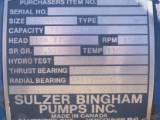 Used Sulzer Bingham 1.5x3x9CAP Horizontal Single-Stage Centrifugal Pump Package